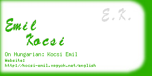 emil kocsi business card